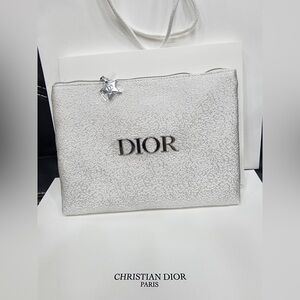 Dior White / Silver Pouch